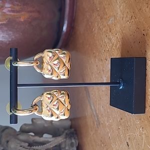 Quilted Goldtone Earrings